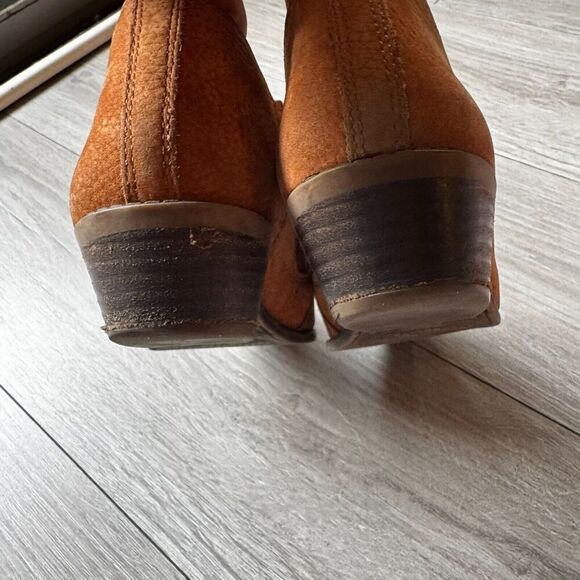 Lucky Brand Joelle Leather Shooties 8.5 M Western Booties Womens Cognac Cowgirl - Picture 7 of 10